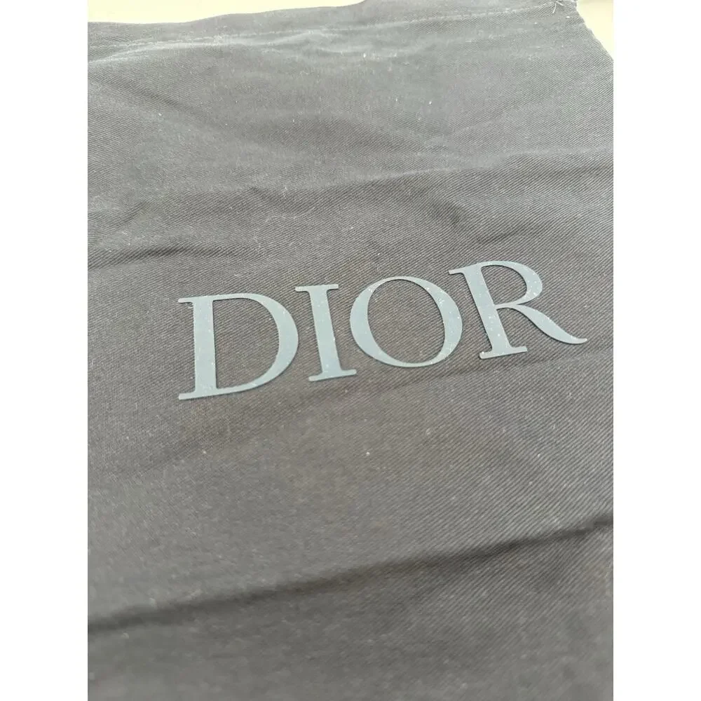 Authentic Christian Dior Homme Black Cotton Drawstring Dust Bag Pouch
